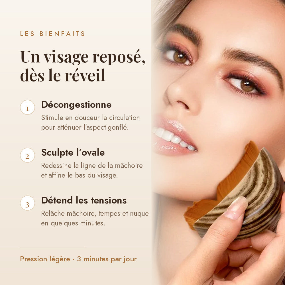 Brosse Lymphatique Visage – Le Geste 3 Minutes qui Réveille l'Ovale du Visage, Ultra...